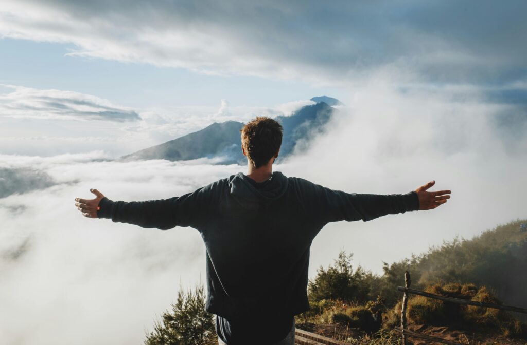 a guy enjoying the view